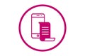 Symbool voor mobiele factuur binnen een cirkel