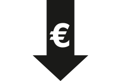 Symbool voor blijvend lage prijs