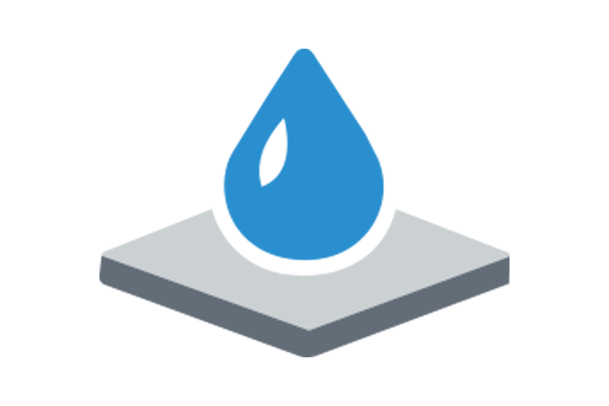 Symbool voor waterbestendigheid of geschiktheid voor vochtige ruimtes