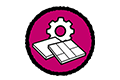 Symbool voor het bewerken en leggen van tegels