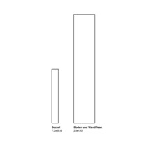 Plinttegel 7,2x59,6 centimeter en vloer- en wandtegel 23x120 centimeter