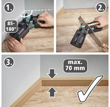 Instructies voor het gebruik van een verstekbak voor het zagen van plinten