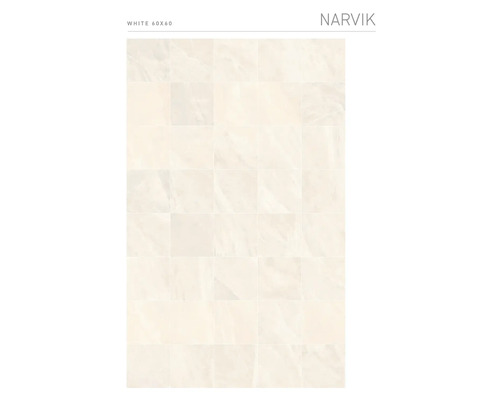 Narvik tegels, witte keramische tegels, 60x60 cm