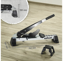 Wolfcraft laminaatsnijder met de afmetingen 760 mm lengte en 185 mm hoogte