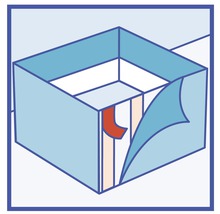 Symbool voor buisdoorvoer door muurdoorvoer