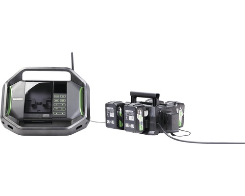 HiKOKI acculader met vier accu's en laadstation