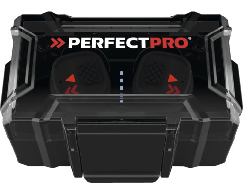 Perfectpro Logo. Bluetooth-oordopjes in oplaadcase.