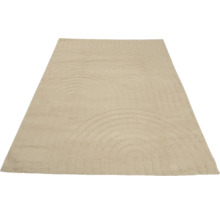 Beige vloerkleed met cirkelvormig patroon