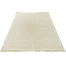 Beige vloerkleed met franjes