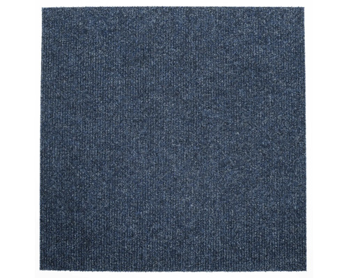Blauw tapijt met geribbelde textuur