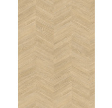 Vloer met houtlook in Frans visgraatpatroon met natuurlijke houtnerven.
