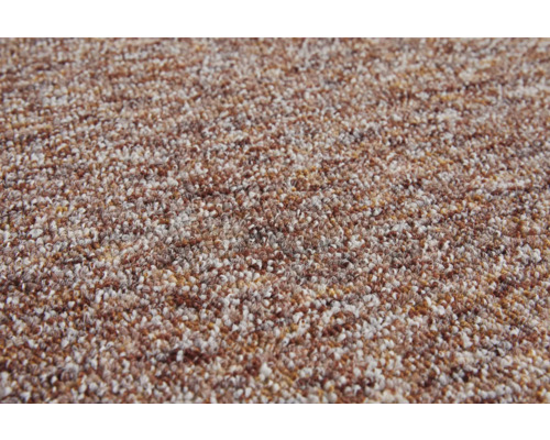 Getextureerd tapijtoppervlak met gemêleerd patroon in bruin en beige.
