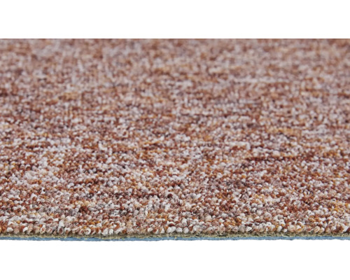 Gemêleerd lussenpool tapijt in bruin en beige met een gestructureerd oppervlak.