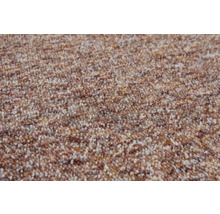 Getextureerd tapijtoppervlak met gemêleerd patroon in bruin en beige.