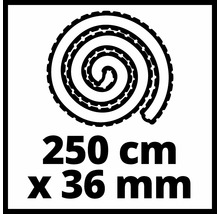 Opgerolde afdichtingsband met een lengte van 250 centimeter en een breedte van 36 millimeter