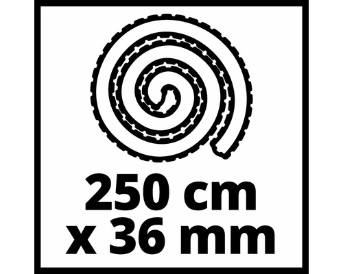 Opgerolde afdichtingsband met een lengte van 250 centimeter en een breedte van 36 millimeter