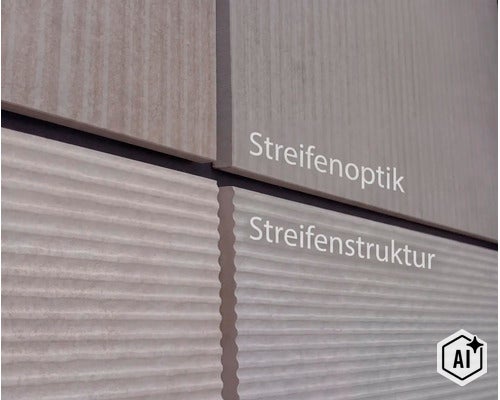Wandtegels met strepenoptiek en strepenstructuur in directe vergelijking (Image AI modified or generated)