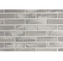 Muur met gevelstenen in metselverband met lichte voegen