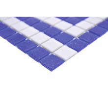 Mozaïektegelpatroon met vierkante blauwe en witte glastegels