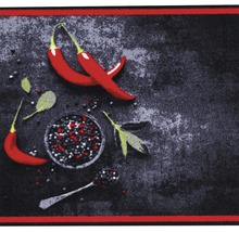 Tapijt met chili motief, kruiden en lepel