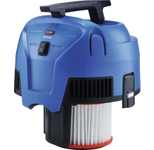 Blauwe aszuiger met filter en handvat