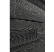 Close-up van zwarte houten panelen