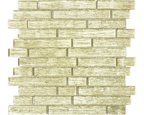 Mozaïekmat van glas met houtlook