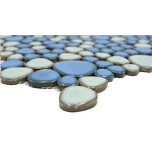 Mozaïektegels in steenlook, blauw en groen