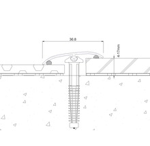 Technische tekening van een overgangsprofiel met de afmetingen 36,8 millimeter en 4 tot 17 millimeter.