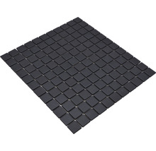 Mozaïektegelmat met vierkante, matte, zwarte tegels