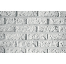 Close-up van een witte bakstenen muur