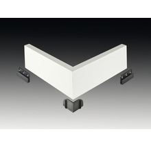 Witte plint met montageclips en hoekstuk
