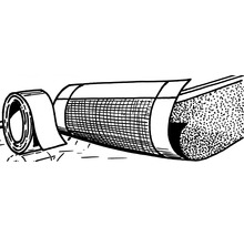 Illustratie van een rol product met rasterstructuur en isolatiemateriaal