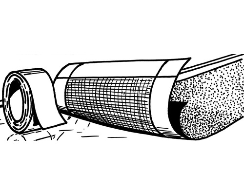 Illustratie van een rol product met rasterstructuur en isolatiemateriaal