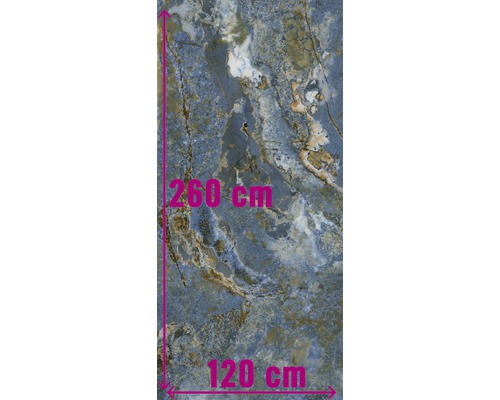 Tegelpatroon met afmetingen van 260 cm bij 120 cm