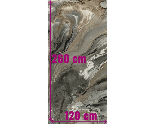 Decoratieve plaat, 260 cm hoog en 120 cm breed, met marmerlook