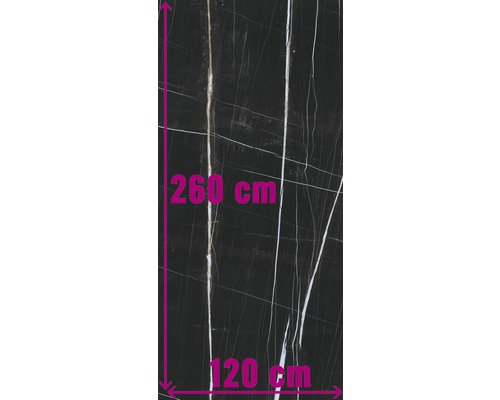 Tegel met marmerlook, afmetingen 260 cm x 120 cm