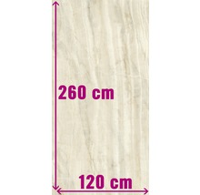 Tegel met afmetingen 260 cm x 120 cm