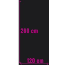 Afmetingen: 260 cm hoogte en 120 cm breedte