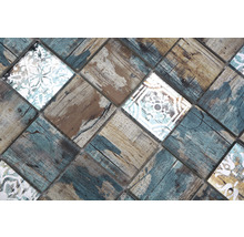 Mozaïektegels met hout- en patroondesign