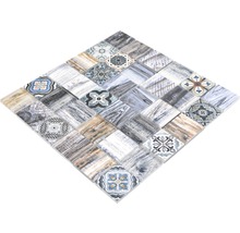 Vierkant mozaïektegelpatroon met diverse designs en texturen