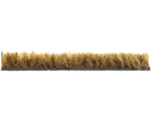 Close-up van een kokosvezeltapijt met een rug van rubber.