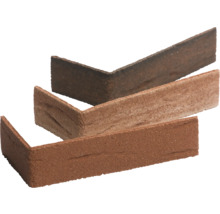 Drie baksteenstrips met hoekprofiel