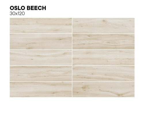 Oslo Beukenlook keramische tegels in het formaat 30x120 cm.