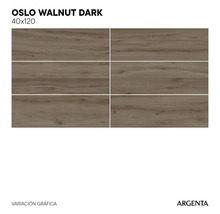 Donkere Oslo walnoot wandtegels, 40 bij 120 centimeter, met houtlook