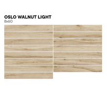 Keramische tegels met houtlook, Oslo Walnut Light, 8x60 centimeter