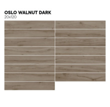 Tegels met houtlook, Oslo Walnut Dark, 20x120 cm