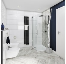 Badkamer met douche, toilet, bidet en radiator