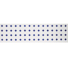 Patroon van witte vloertegels met blauwe ruiten