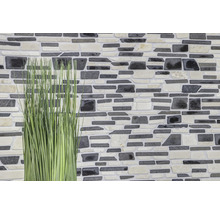 Wand van mozaïektegels met planten